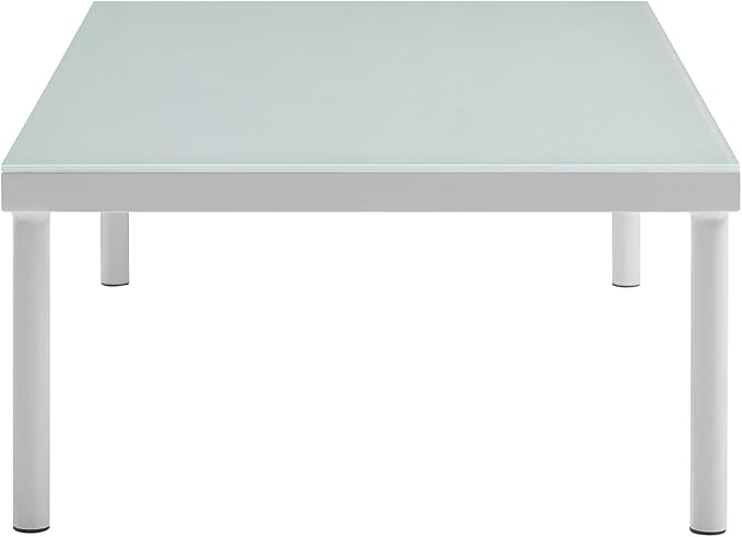 Modway EEI-2605-WHI Harmony Patio Aluminum Coffee Table Outdoor Furniture, White