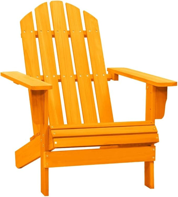 Adirondack Chair Solid Fir Wood Orange Outdoor Patio Furniture Lounge Chair for Garden Backyard and Patio Relaxation - Photo 1