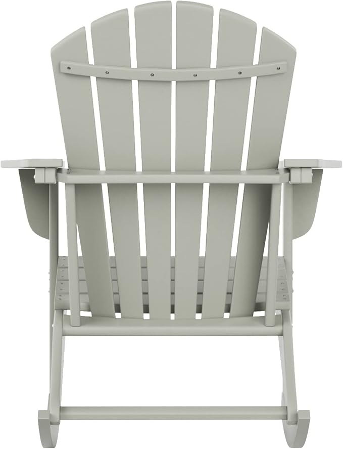 WestinTrends Dylan Outdoor Patio Poly Plastic Adirondack Rocking Chair, Sand