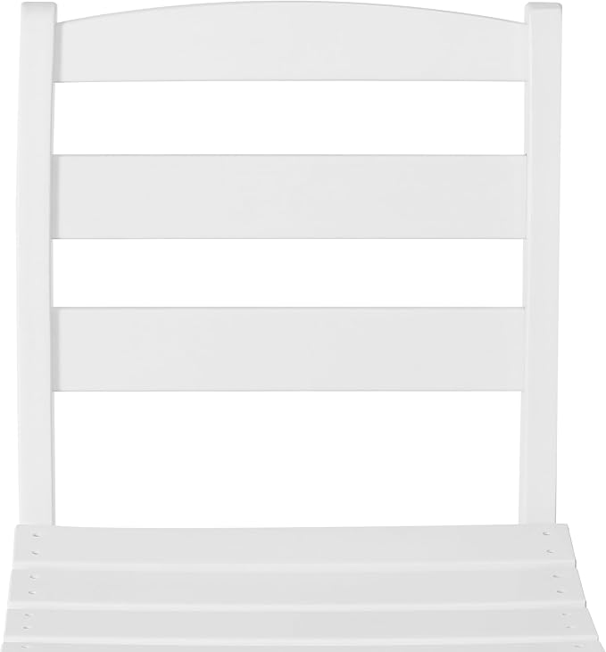 Costaelm Outdoor Dining Chair, Armless Patio Adirondack Chair, HDPE Poly Lumber, Waterproof Indoor/Outdoor Restaurant Bistro Dining Chair for Outside Porch Backyard Garden, White