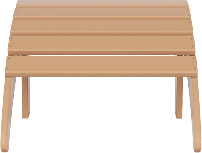 WO Home Furniture Adirondack Chair Outdoor Ottoman Set of 2 PCS Classic Patio Furniture (Teak)