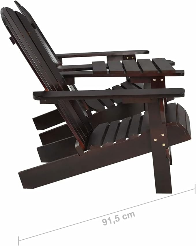 Adirondack Chairs with Tea Table Adirondack Chair Brown Garden Chair Wood Recliner Chair Adirondack Garden Chair Deck Chair Balcony Chair Garden Lounger Solid Wood Fir