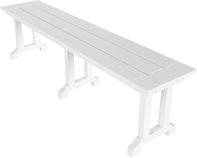 WO WESTIN OUTDOOR HDPE Laguna Trestle 65" Bench,White