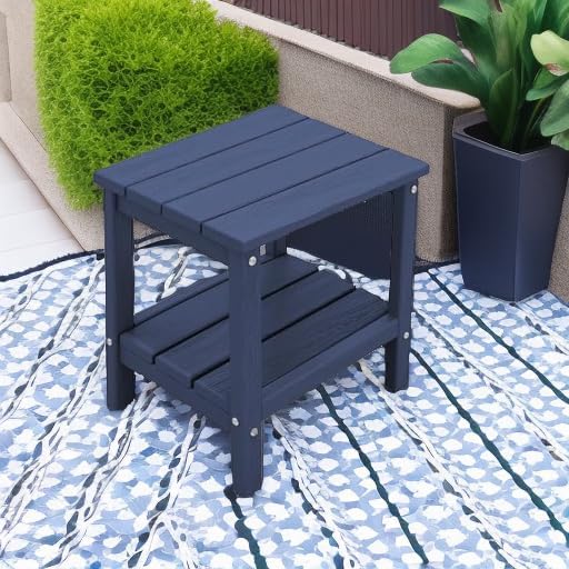 KINGYES Double Side Table, Adirondack End Table- Navy