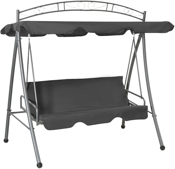 Outdoor Convertible Swing Bench with Adjustable Canopy, 2-Person Porch Swing Bed - Photo 1