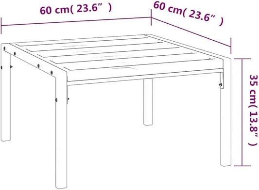 Powder-Coated Steel Garden Coffee Table Black Small Durable Modern Outdoor Furniture for Terrace Patio Balcony Compact Square Design UV Resistant