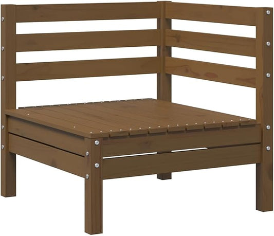 3-Piece Patio Lounge Set Solid Pine Wood Outdoor Furniture Honey Brown with Table for Garden Balcony Backyard Porch Small Space