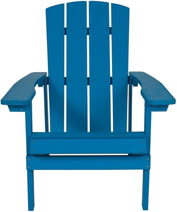 Home Square 2 Piece Faux Wood Adirondack Chair Set in Blue