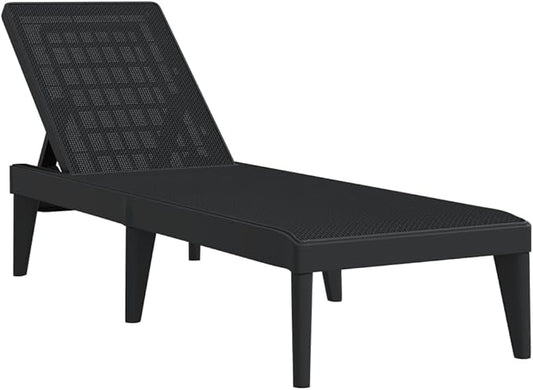 Sun Lounger, Backyard Furniture Outdoor Lounger Tanning Chair Outdoor daybed Suitable for Garden Deck Beach Poolside Anthracite 73.2"x23.6"x11.4" PP