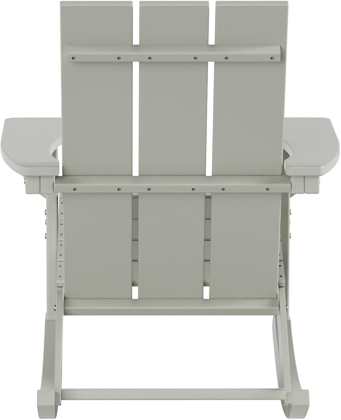 WO WESTIN OUTDOOR HDPE Shoreside Modern Rocking Poly Adirondack Chair (Set of 2),Sand