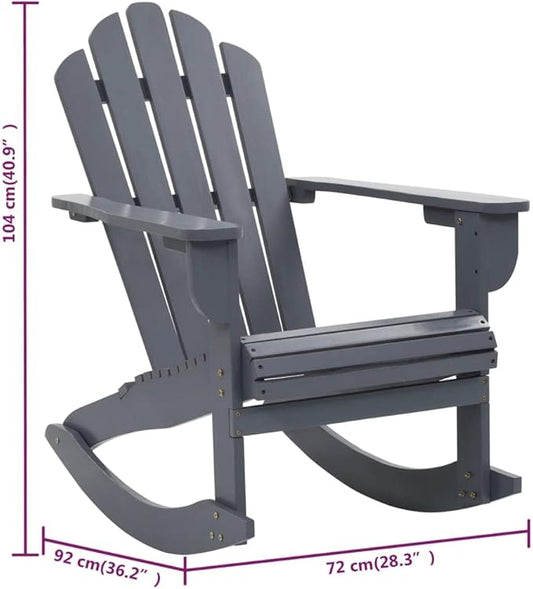 Patio Rocking Chair,Tanning Chairs for Outside,Pool Lounge Chairs,Garden Chair,Porch Chairs,Outdoor Rocking Chair,Camping Chair,for Porch, Patio, Lawn, Garden, Backyard, Deck, Wood Gray