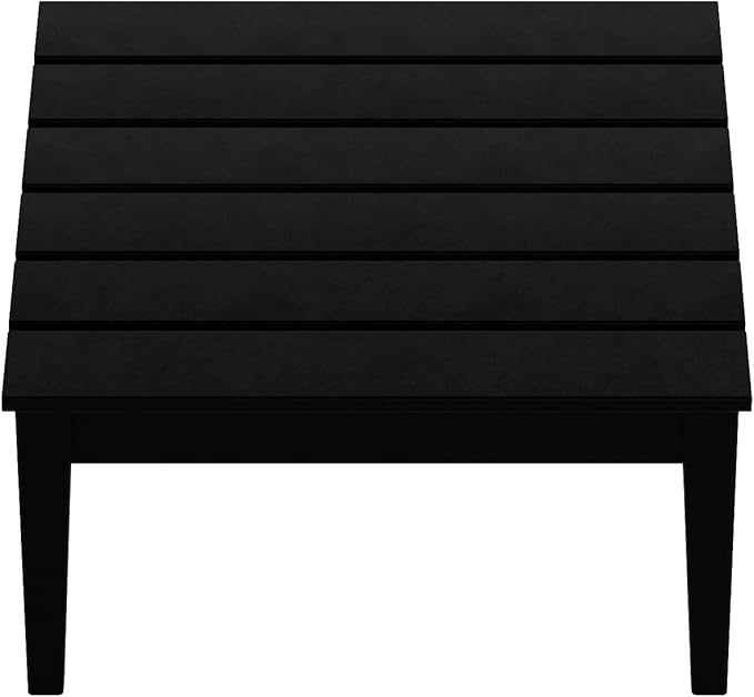WestinTrends Ashore Outdoor Coffee Table, 32 Inch All Weather Poly Lumber Adirondack Patio Coffee Table Square Low Table, Black
