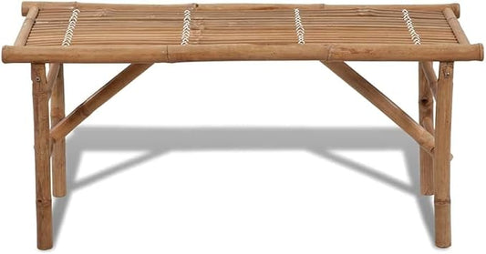 Natural Bamboo Folding Garden Bench for Outdoor and Indoor Use, Medium Foldable Patio Seating with Weather-Resistant Durable Construction, Comfortable Two-Person Relaxation