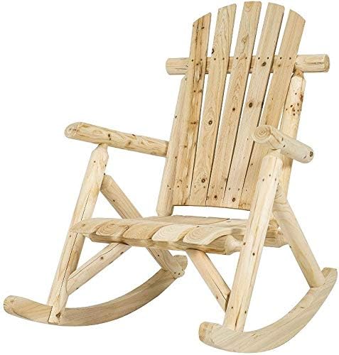 Outdoor Wooden Log Adirondack Rocker, Rocking Chair, Natural Wood - Adirondack Style - Photo 1