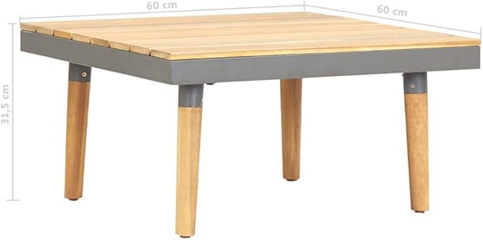 Garden Coffee Table,Center Table,Leisure Table,Hotel Lobby Tables,Console Table,Bedroom Table,Sofa Table,Balcony Table,for Living Room,Bedroom,Office,23.6"x23.6"x12.4" Solid Acacia Wood