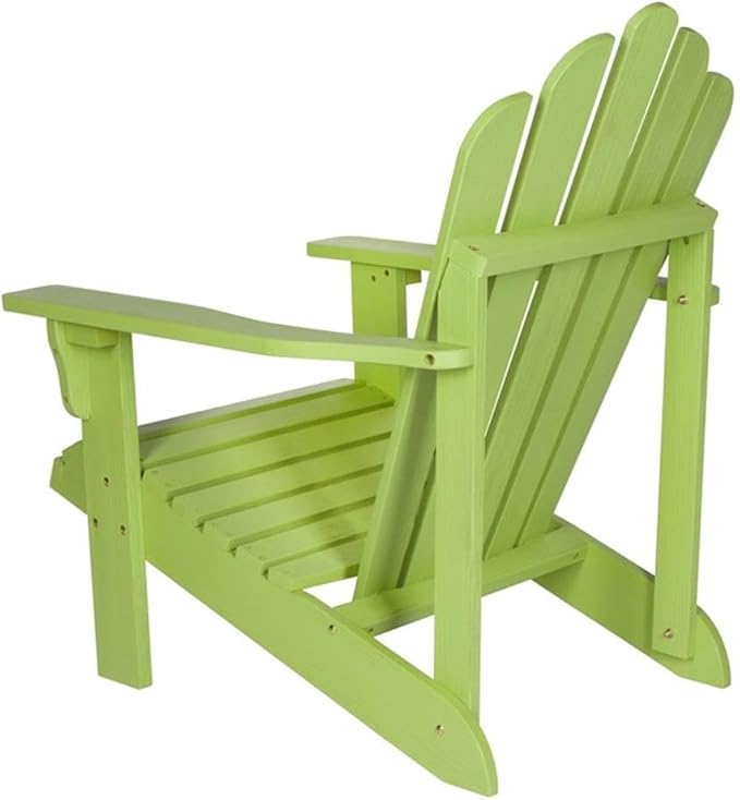 Pemberly Row Adirondack Chair, Cedar Wood, Green Finish, 36" H x 35" W x 26.25" D, Ergonomic Design, Contoured Seat, Wide Arms, Durable Outdoor Patio Porch Chair with Moisture and Decay Resistance