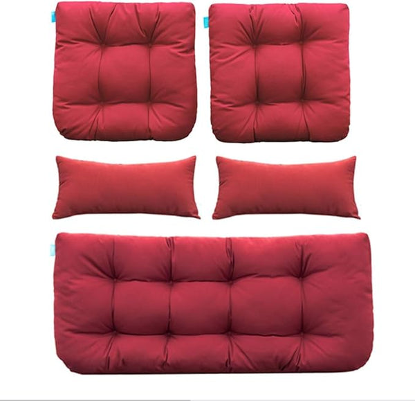 QILLOWAY Outdoor Patio Wicker Seat Cushions Group Loveseat/Two U-Shape/Two Lumbar Pillows for Patio Furniture - Photo 1