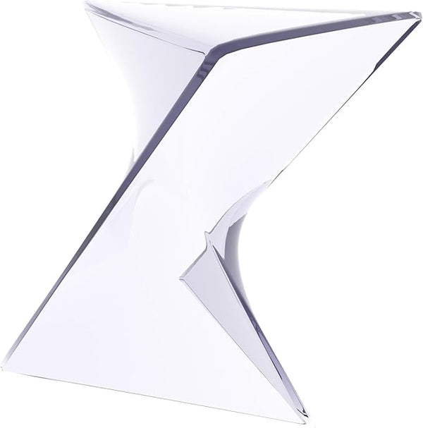 LeisureMod 15.75" Clear Stackable Plastic Side Table - Weather-Resistant Triangular Accent Table for Living Room, Patio - Photo 1