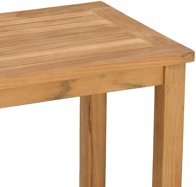 Solid Teak Wood Console Table 33.46 x 13.78 x 29.53 in Brown for Outdoor Patio Garden with Storage Space Modern Minimalist Design Durable Weather Resistant