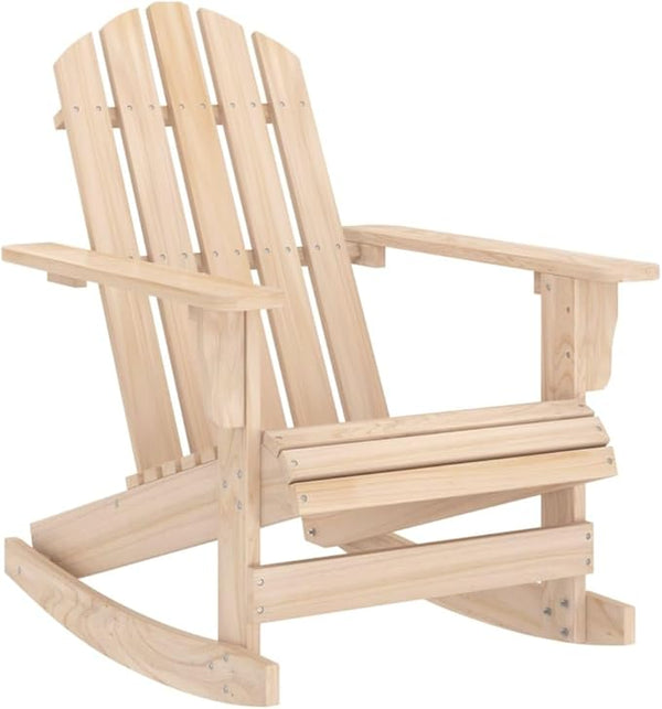 Patio Adirondack Rocking Chair Solid Fir Wood, Patio Dining Chairs, Bar Stools - Photo 1
