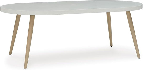 Signature Design by Ashley Seton Creek Casual Aluminum Outdoor Dining Table with Umbrella Hole and Cover Cap - Photo 1