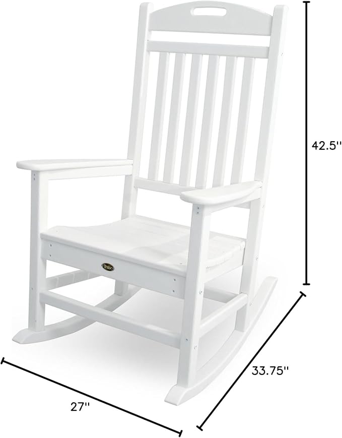 Trex Outdoor Furniture by Polywood Yacht Club Rocker Chair, Classic White (TXR100CW)