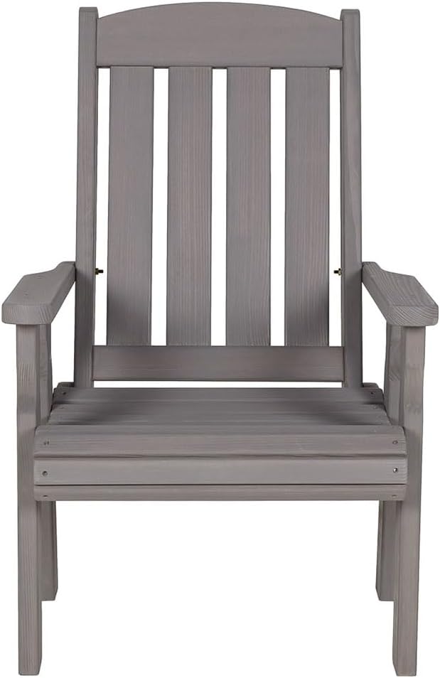 Amish Casual Heavy Duty 600 Lb High Back Mission Treated Patio Chair (Semi-Solid Grey Stain)
