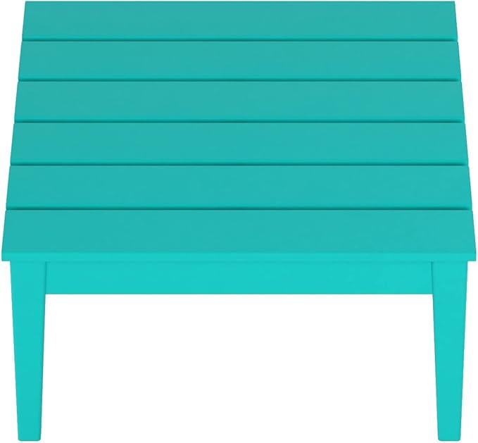 WestinTrends Ashore Outdoor Coffee Table, 32 Inch All Weather Poly Lumber Adirondack Patio Coffee Table Square Low Table, Turquoise