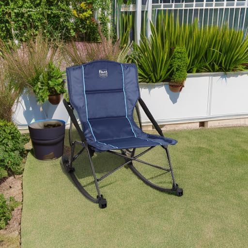 Timber Ridge Folding Rocking Camping Chair - Portable Outdoor Rocker Chair with Carry Bag - Supports 250 lbs