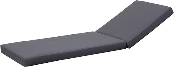 Merax, Dark Gray Outdoor Chaise Lounge Foldable 2-Section Design, Patio Reclining Chair Cushions for Lawn - Photo 1