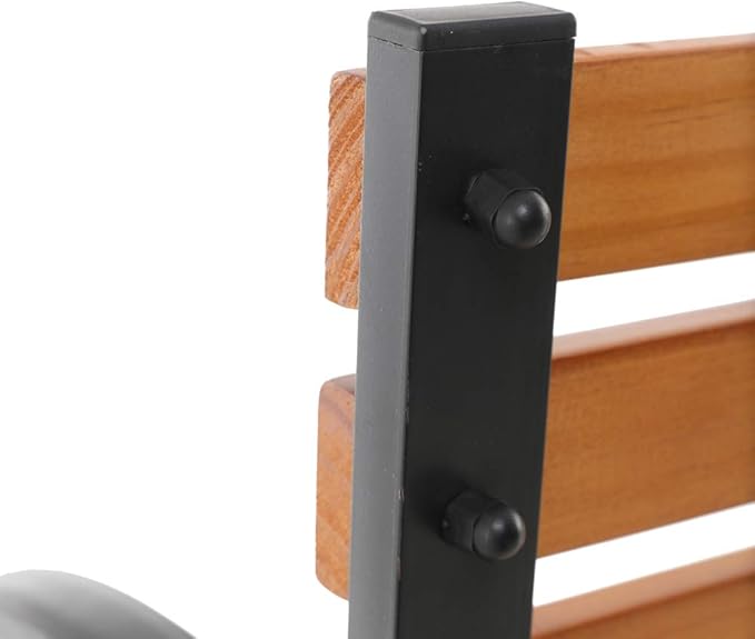 JHshop 48" Outdoor Garden Bench Patio Park Bench, Iron & Hardwood Furniture for Porch Yard Lawn Deck,Park Bench for Patio Front Porch,Garden Bench, Deck Hardwood Seat 122 x 62 x 82CM