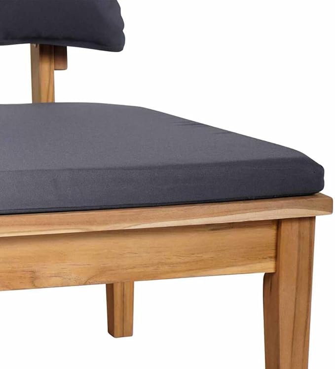 2-Piece Brown Solid Teak Wood Garden Bench Set with Post Leg Design for Patio and Terrace, Durable Outdoor Furniture with Modern Simplicity and Rustic Farmhouse Style,