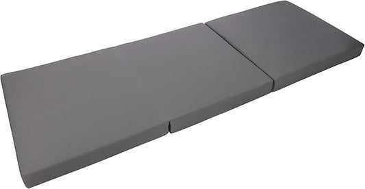 Merax Outdoor Chaise Lounge Cushion with Foldable 3-Section Design, Dark Gray Patio Reclining Chair Cushions for Lawn, Pool and Beach, 27” W x 76.75” D x 4.00” H