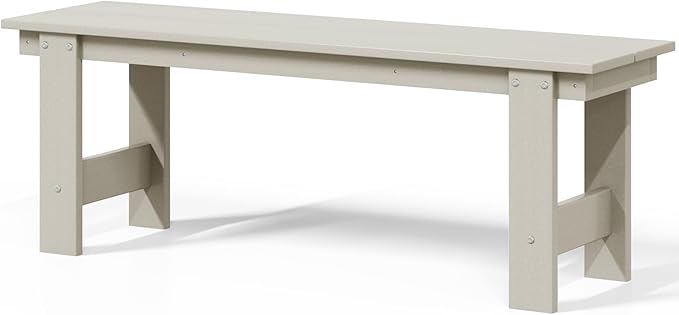 Costaelm Garden Bench, Front Porch Bench Entryway Park Bench, Patio Backless Garden Seat for Outdoors/Indoor, Low Farmhouse Bench, Sand