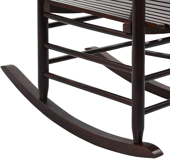 Rocking Chair Brown Solid Poplar Hardwood 32.3 x 23.8 x 56.7 in Vintage Indoor Outdoor Recliner with Gentle Rock for Patio Porch Garden Reading Lounge