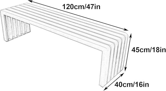 Outdoor Garden Bench, Metal Garden Bench Weatherproof, Galvanized Steel, Load-Bearing 880lbs, for Garden, Porch, Backyard and Park(Brown,120cm/47in)