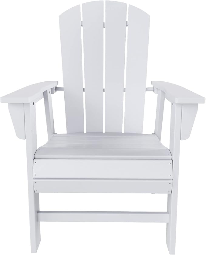 WO WESTIN OUTDOOR HDPE Laguna Adirondack Casual Patio Dining Chair,White