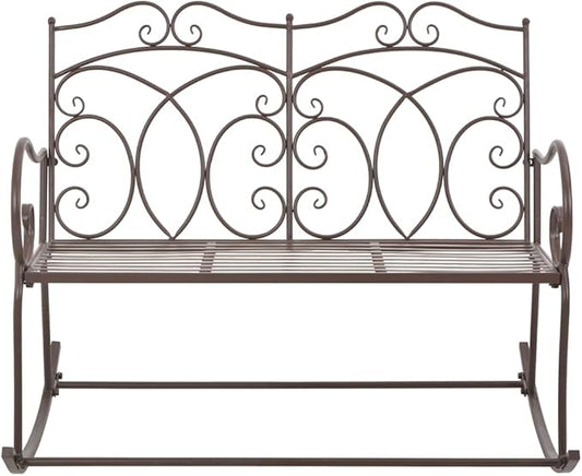 (Fast Delivery) Patio Garden Bench,Outdoor Benches,for Patio Porch Backyard Park Outside Decor Furniture Patio Bench 40.9" Iron Antique Brown