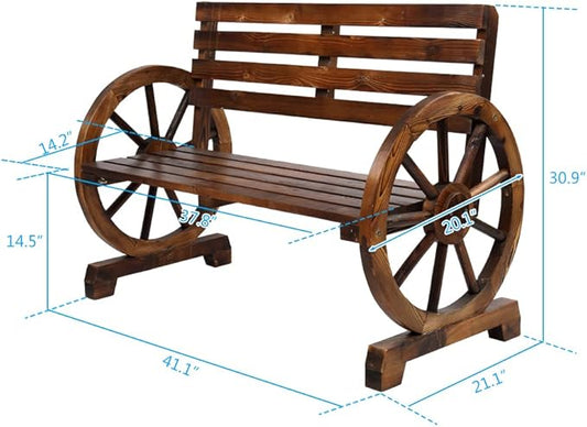 41" Bench Loveseat Chair, Outdoor Patio Bench Wood Bench, Patio Bench, for Garden, Front Porch, Courtyard, Garden Bench Seat for Porch, Patio Bench for Patio, Porch, Poolside, Balcony 105 x 53 x 78CM