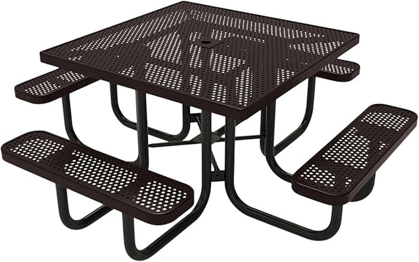 COATEDOUTDOORFURNITURE Heavy-Duty Portable Outdoor Picnic Table with Umbrella Hole - Photo 1