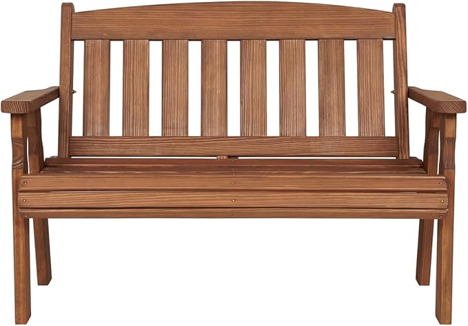Amish Casual Outdoor Heavy Duty 800 LB Mission Pressure Treated Garden Bench(4 Foot, Oak Stain)