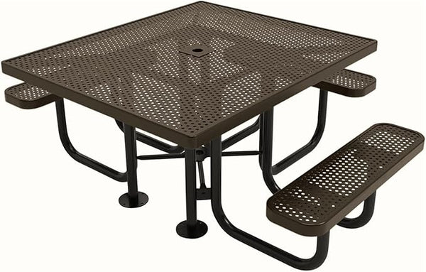 COATEDOUTDOORFURNITURE Heavy-Duty Portable ADA-Compliant Outdoor Picnic Table with Umbrella Hole - Photo 1