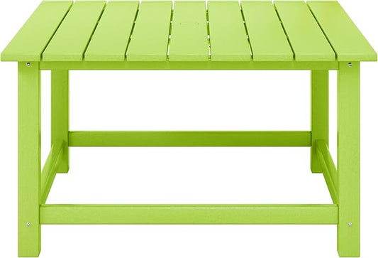 WestinTrends Malibu Low Outdoor HDPE Square Patio Coffee Table, Lime