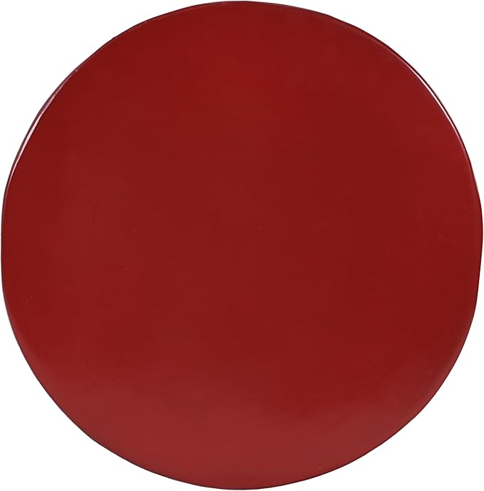 Christopher Knight Home Jeru Lightweight Concrete Round Coffee Table, Indoor and Outdoor Side Table for Living Room, MGO Small Side Table, 3-Tier Design, No Assembly Needed, Red