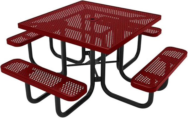 COATEDOUTDOORFURNITURE Heavy-Duty Portable Outdoor Picnic Table with Umbrella Hole - Photo 1