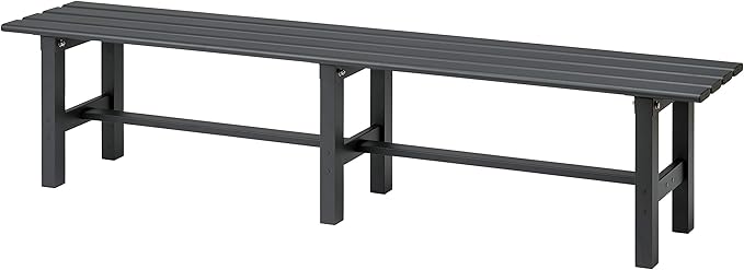 VegTrug Aluminium Garden Bench, Outdoor Bench for Garden and Patio, Wood Effect Bench, 150 cm, Powder-Coated Gray