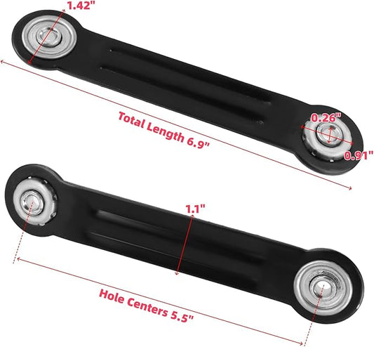 LC LICTOP Glider Bearing Arm Bracket Replacement, 4Pcs Black, 6.9 Inch Length & 5.5 Inch Hole Center, Hardware Rocker Parts for Patio Glider, Garden Bench, and Chair Repair