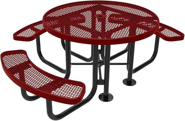 COATEDOUTDOORFURNITURE Heavy-Duty Portable Outdoor Picnic Table with Umbrella Hole - Photo 1