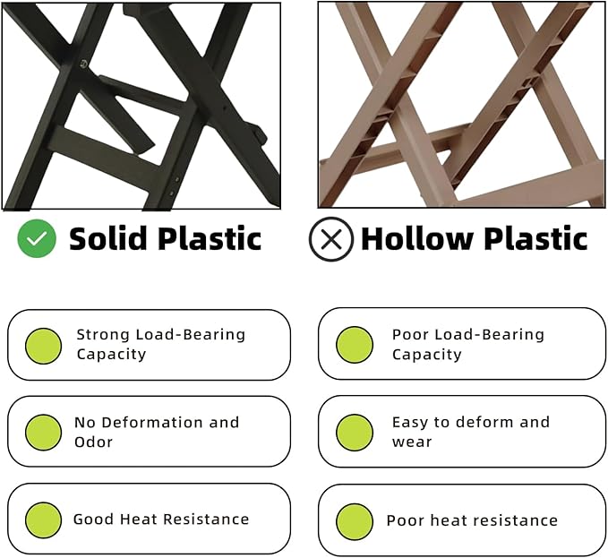 HDPE Outdoor Side Table Small End Square Table Folding Coffee Furniture for Patio, Garden, Balcon, Pool, Outside Portable Grey