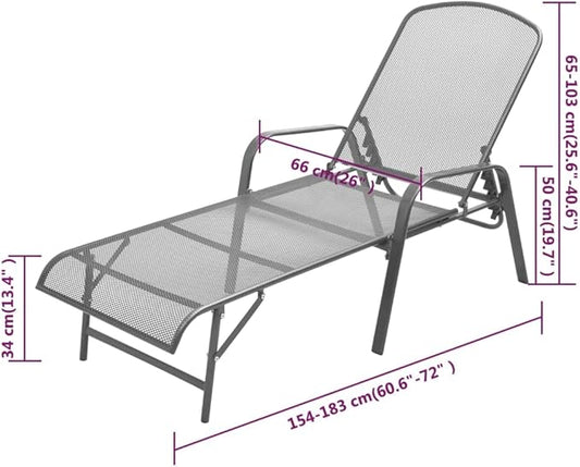 Sun Lounger Outdoor Chaise,Outdoor Lounge Chairs Set of 2,Chaise Lounge,Lounge Chairs for Outside,Pool Lounge Chairs,Outdoor Chaise Lounge,Steel Anthracite